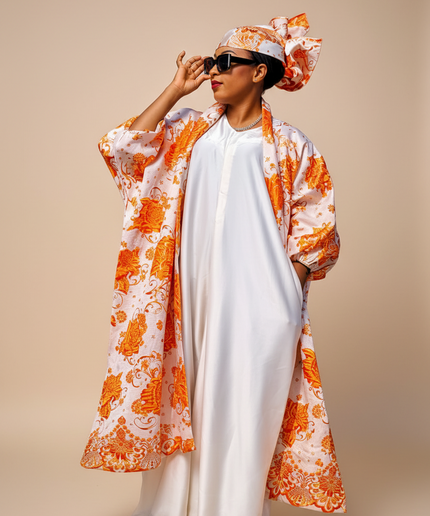 Combinaison brocart femme fatale - Orange