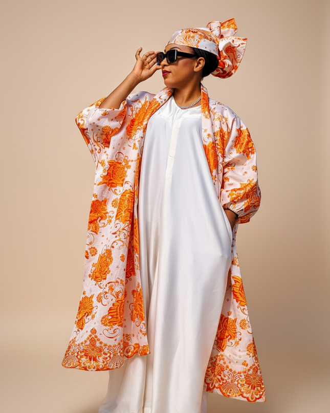 Combinaison brocart femme fatale - Orange
