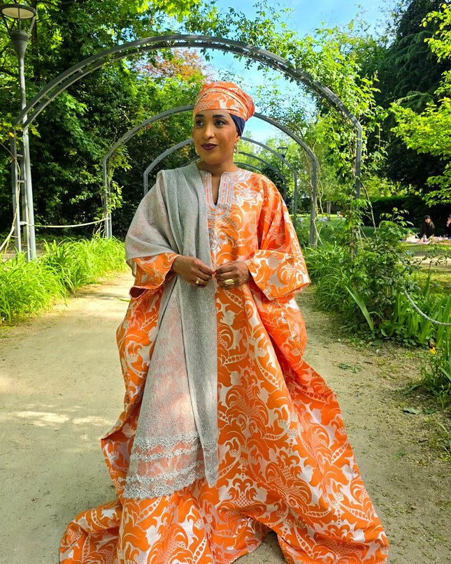 Boubou damask brodé - Orange