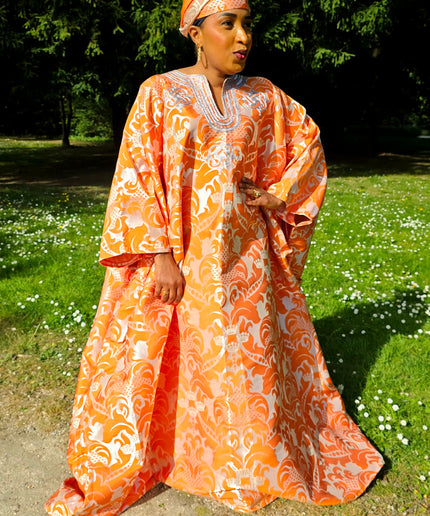 Boubou damask brodé - Orange