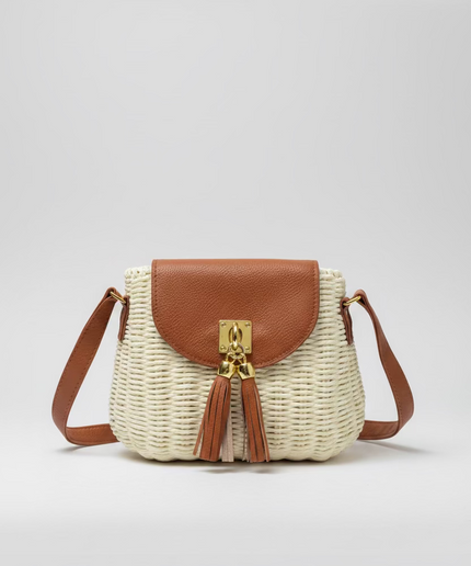 Mini sac style osier cubique - Blanc