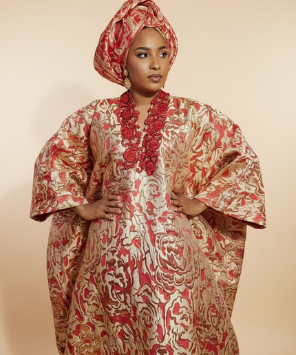 Boubou brocart ajewale  - Rouge