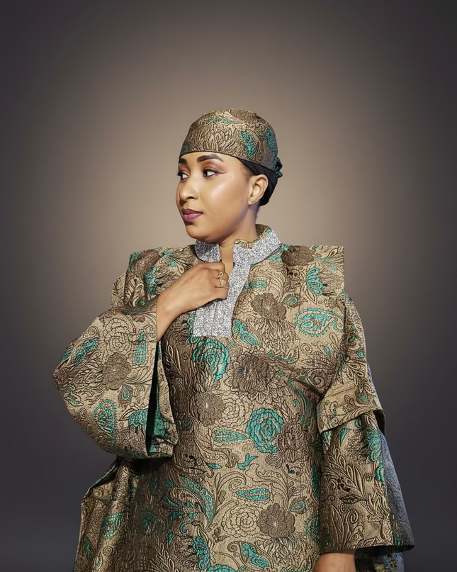 Boubou brocart aoua - Gris