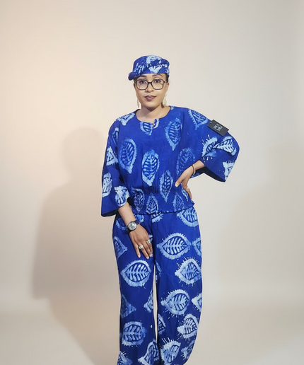 Ensemble pantalon adire - Bleu