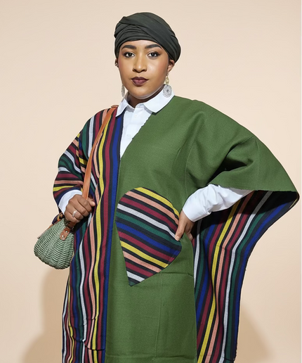 Robe slim en aso oke  - Vert