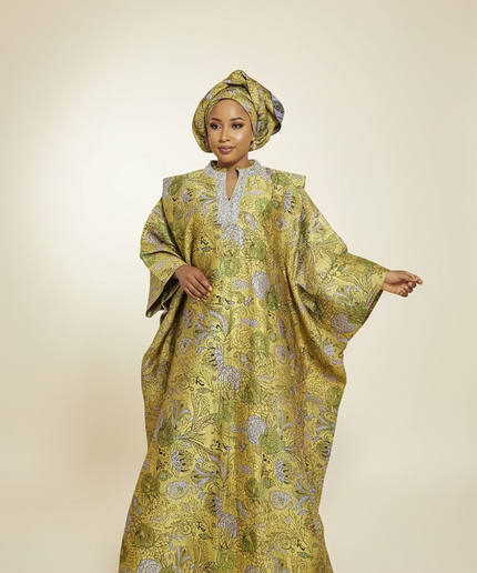 Boubou brocart aoua - Jaune