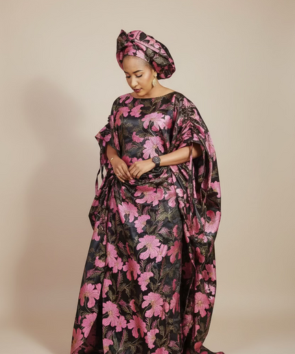 Ensemble khadija jupe brocart - Rose