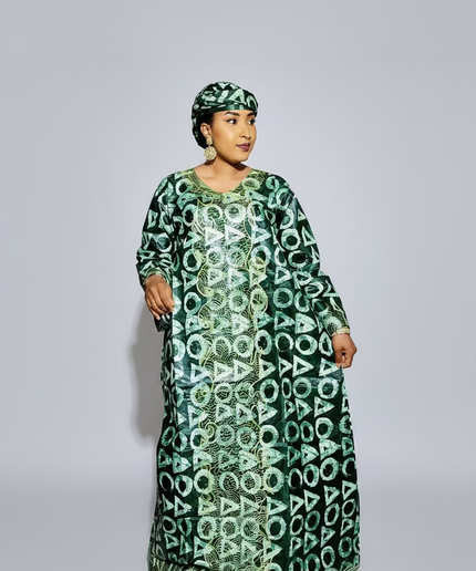 Boubou fanga brodé - Vert