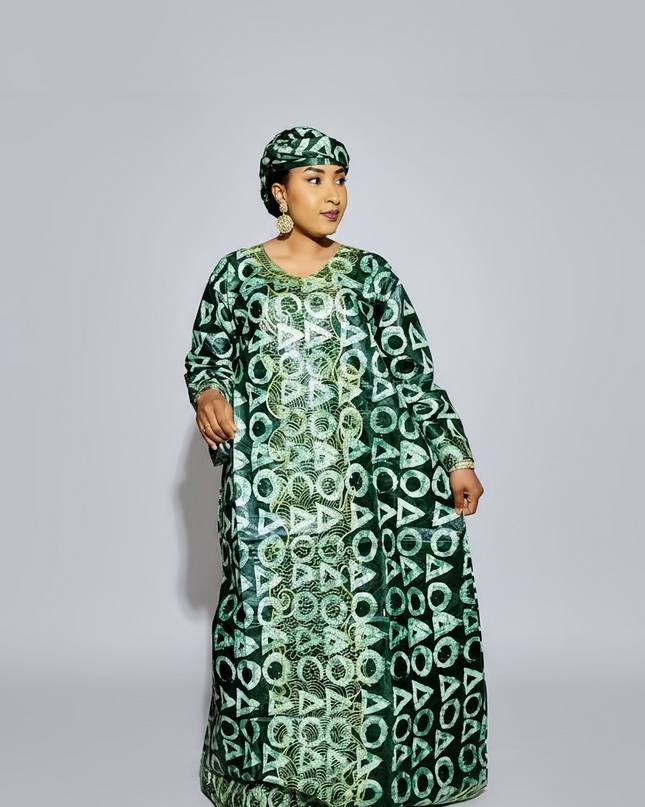 Boubou fanga brodé - Vert