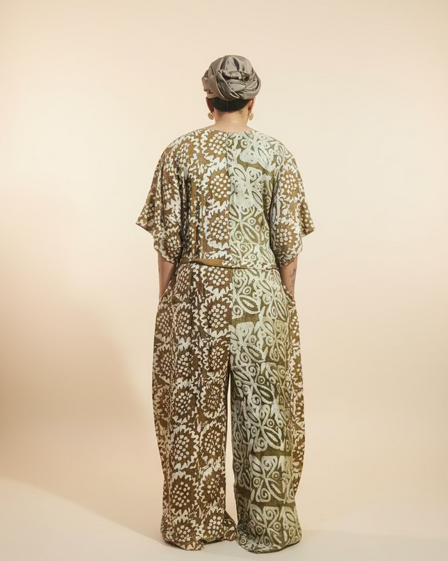 Combinaison adire - Marron