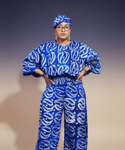 Ensemble pantalon adire - Bleu roi