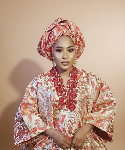 Boubou brocart ajewale  - Rouge
