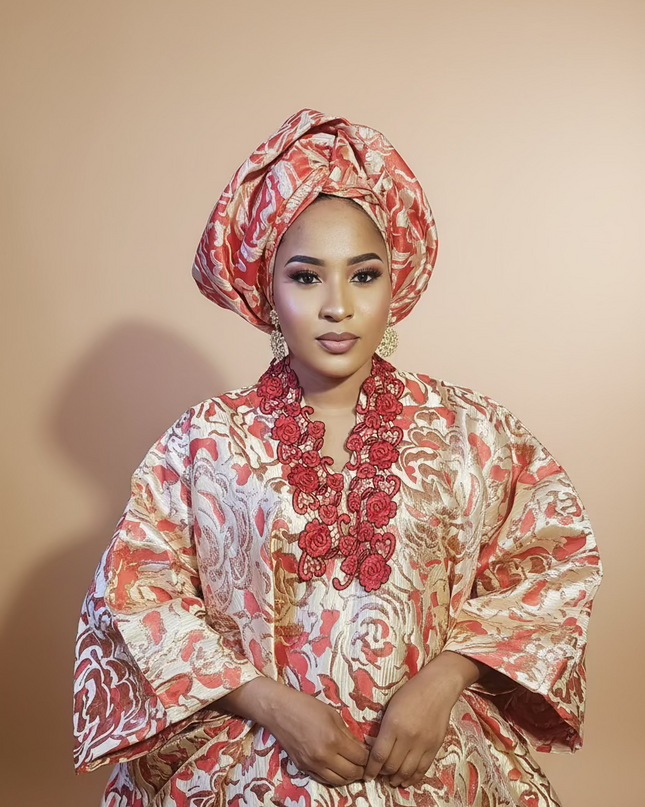 Boubou brocart ajewale  - Rouge
