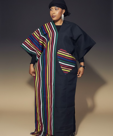 Robe slim en aso oke  - Noir