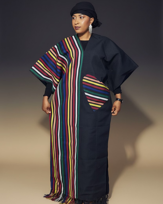 Robe slim en aso oke  - Noir