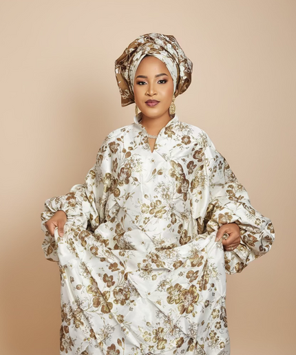 Robe arewa brocart - Marron