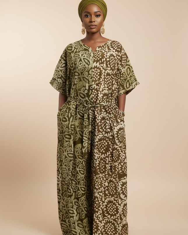 Combinaison adire - Marron