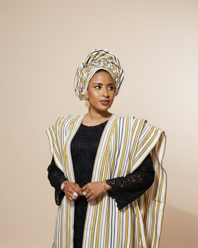 Ensemble regalia 3pcs - Blanc rayé