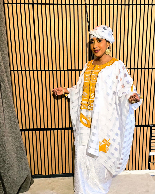 Ensemble organza naija - Blanc