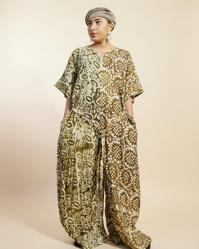 Combinaison adire - Marron