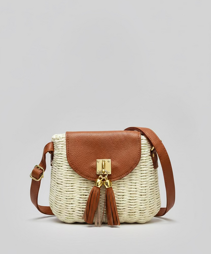 Mini sac style osier cubique - Blanc