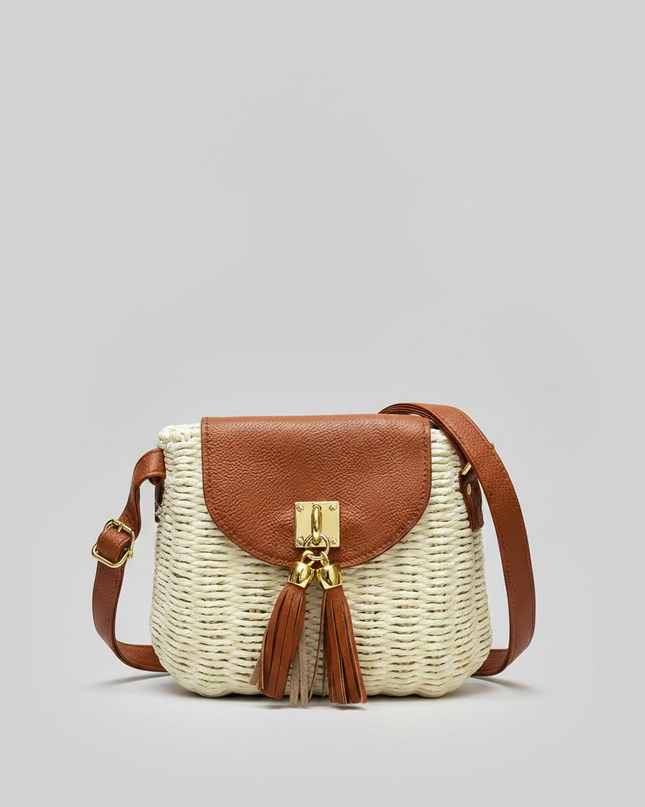 Mini sac style osier cubique - Blanc
