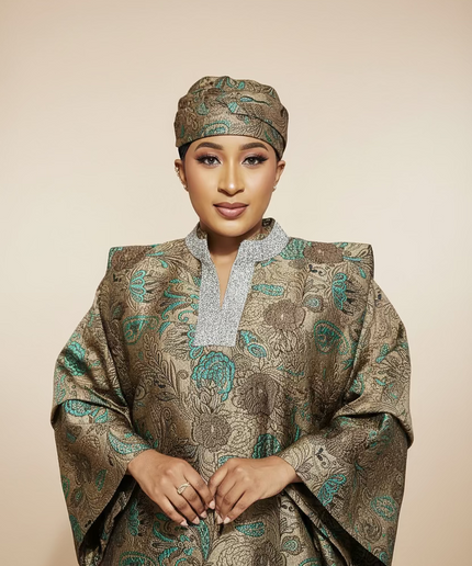 Boubou brocart aoua - Gris