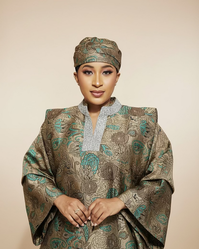 Boubou brocart aoua - Gris