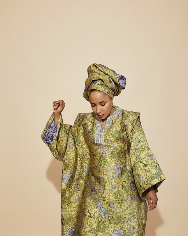 Boubou brocart aoua - Jaune