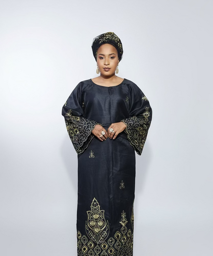 Ensemble traditionnel femme yoruba - Noir