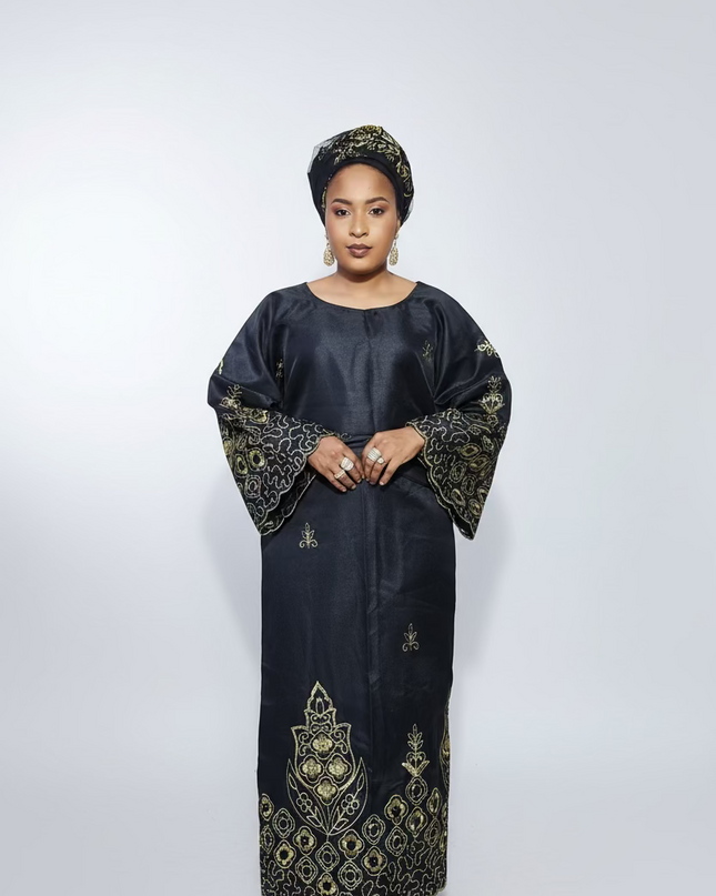 Ensemble traditionnel femme yoruba - Noir