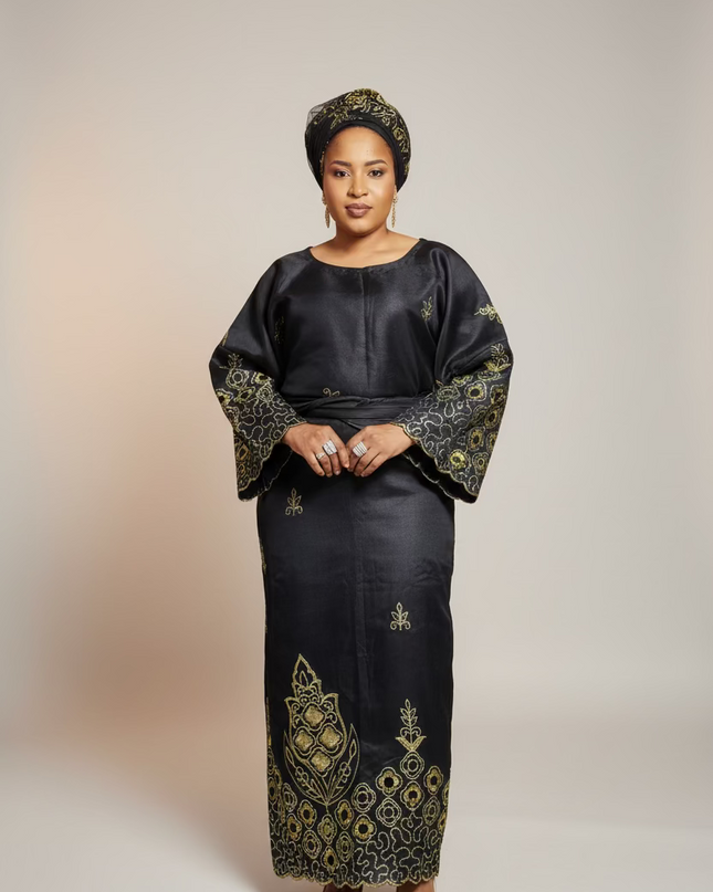 Ensemble traditionnel femme yoruba - Noir