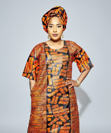 Boubou fanga brodé - Orange