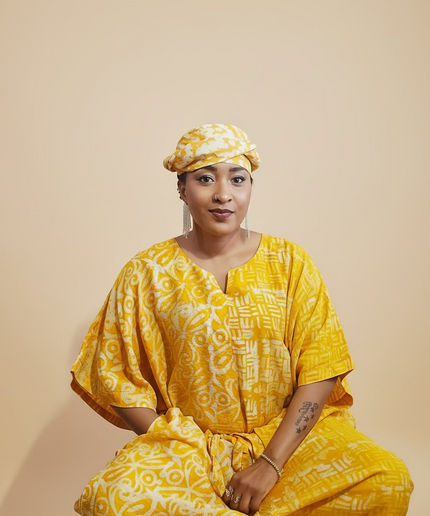 Combinaison adire - Jaune