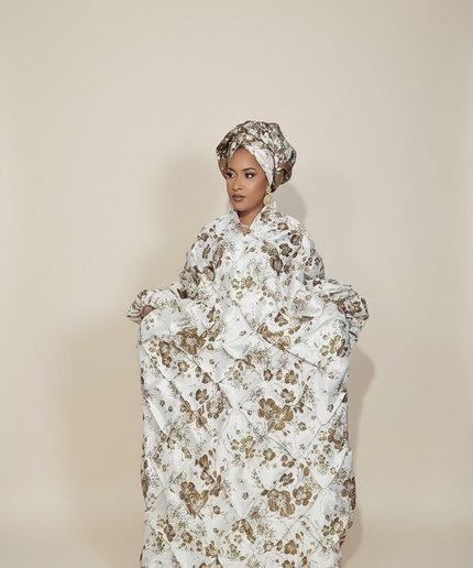 Robe arewa brocart - Marron
