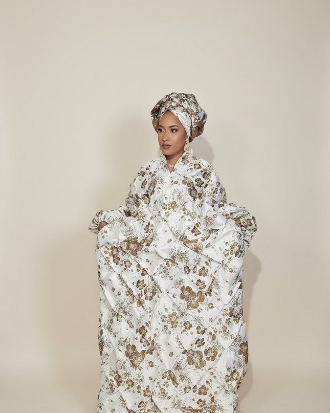 Robe arewa brocart - Marron