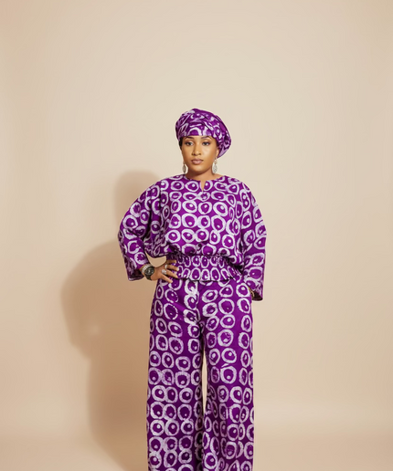 Ensemble pantalon adire olaremi - Violet