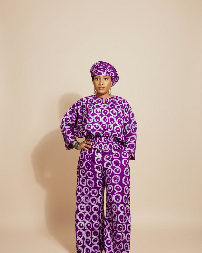 Ensemble pantalon adire olaremi - Violet