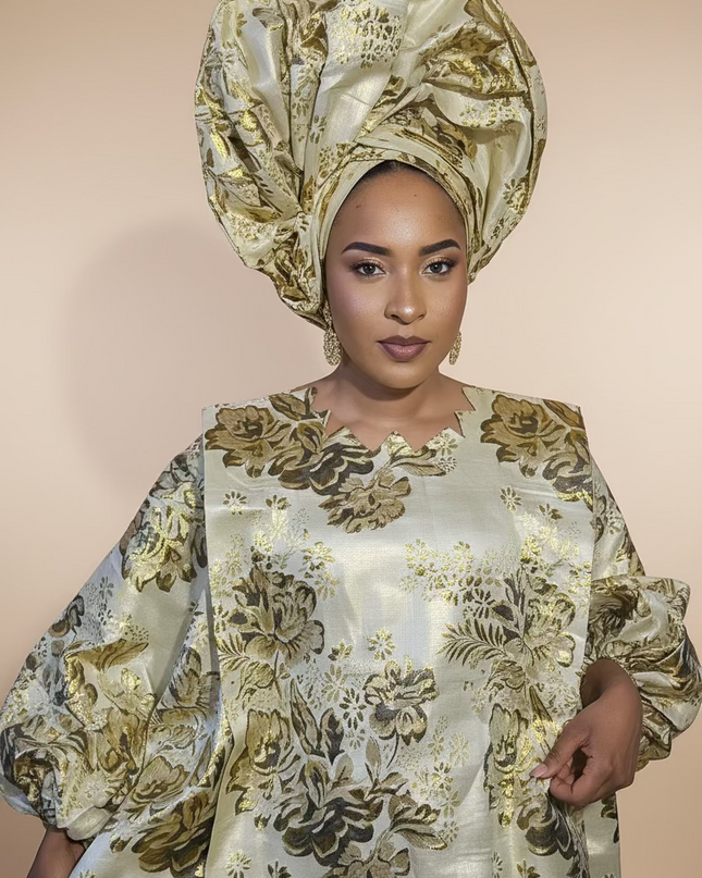 Brocart binuseri & chapeau - Gold