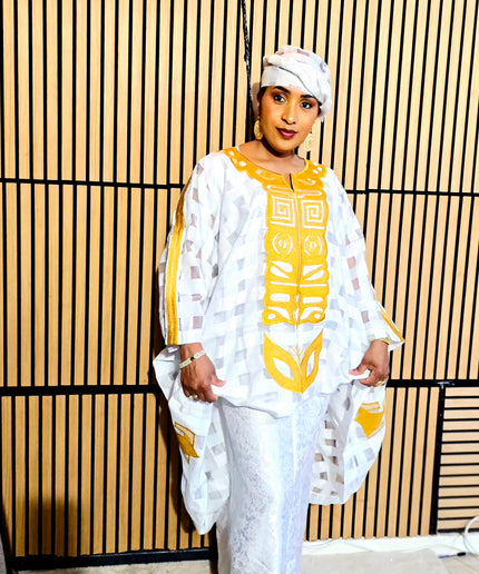 Ensemble organza naija - Blanc
