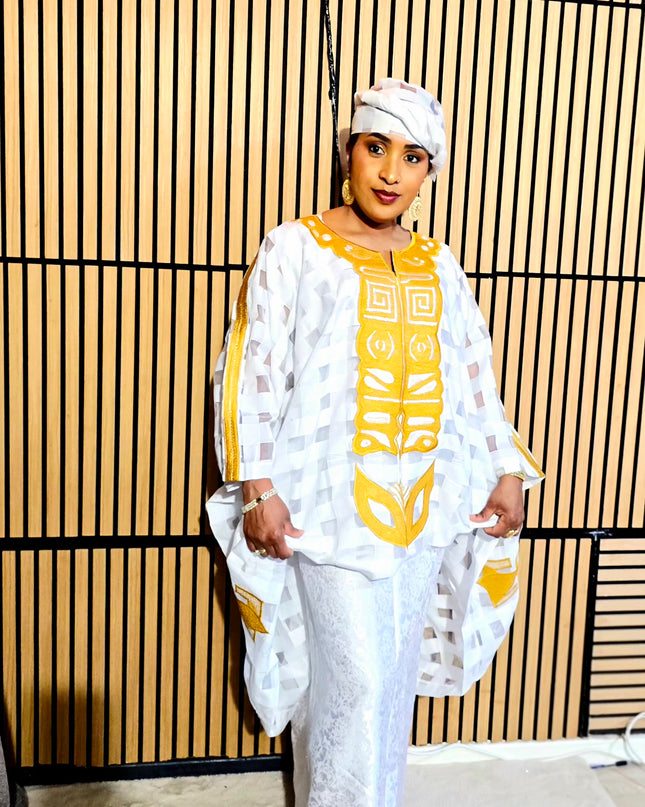 Ensemble organza naija - Blanc