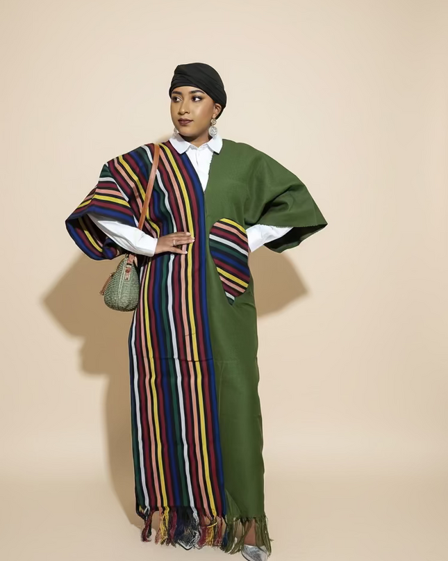 Robe slim en aso oke  - Vert