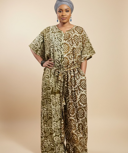 Combinaison adire - Marron