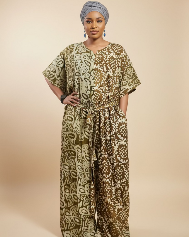 Combinaison adire - Marron
