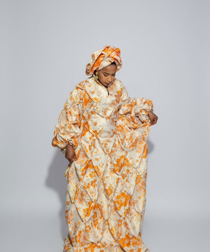 Robe arewa brocart - Orange
