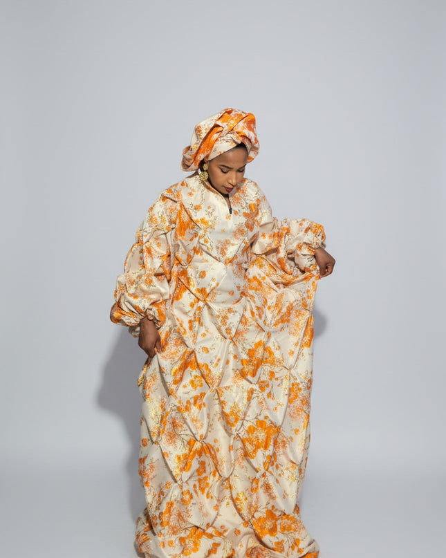 Robe arewa brocart - Orange