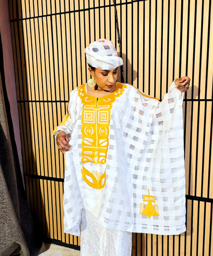 Ensemble organza naija - Blanc