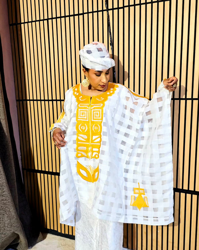 Ensemble organza naija - Blanc