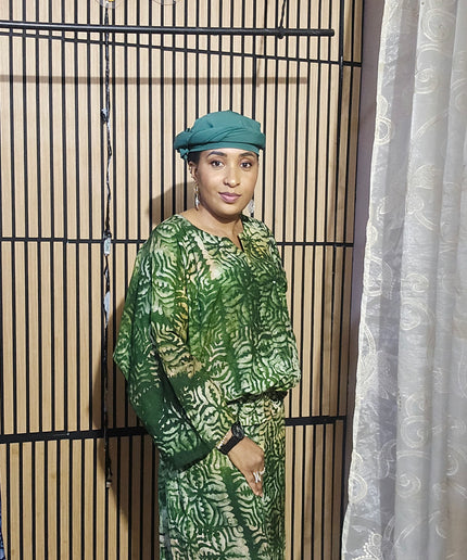 Ensemble pantalon adire ademide - vert forest