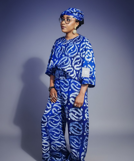Ensemble pantalon adire - Bleu roi